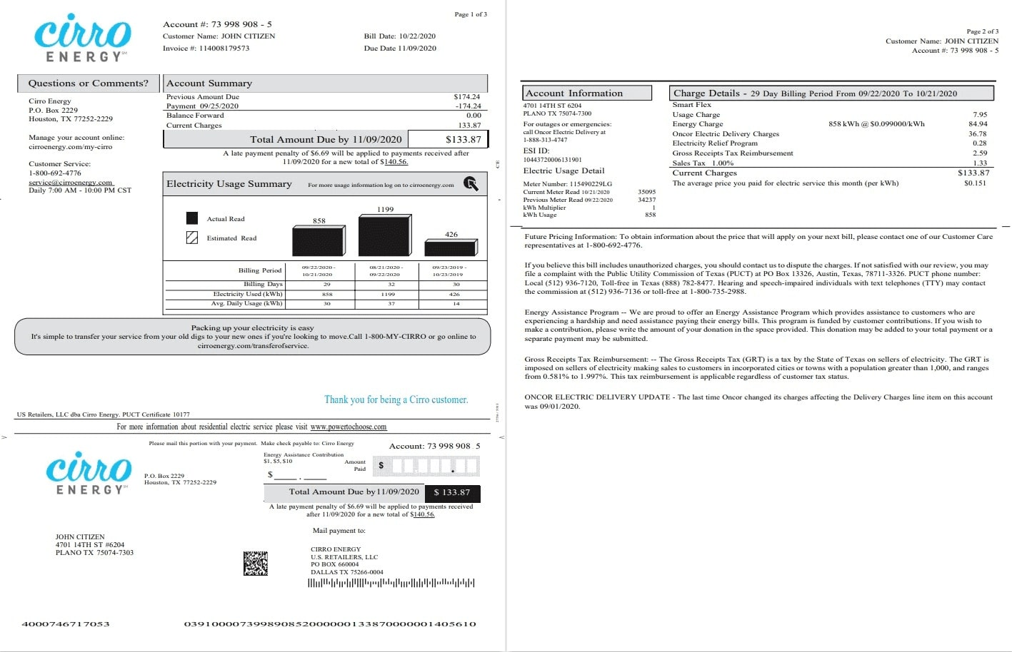  Minol USA business utility bill 